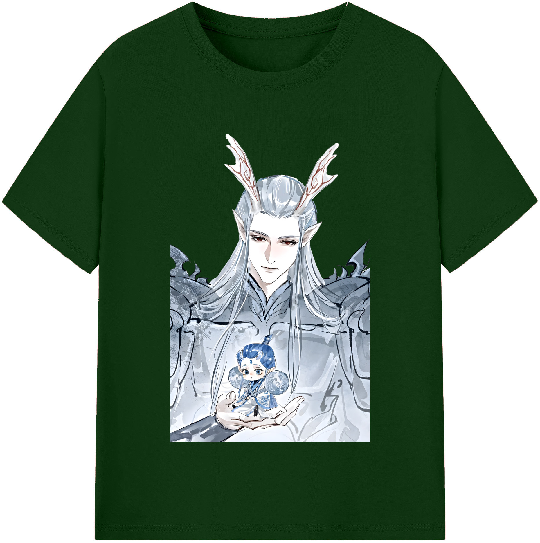 （画像用） Ne Zha 2 ナタ 魔童の大暴れ 綿100％半袖Tシャツ（フロントプリント）